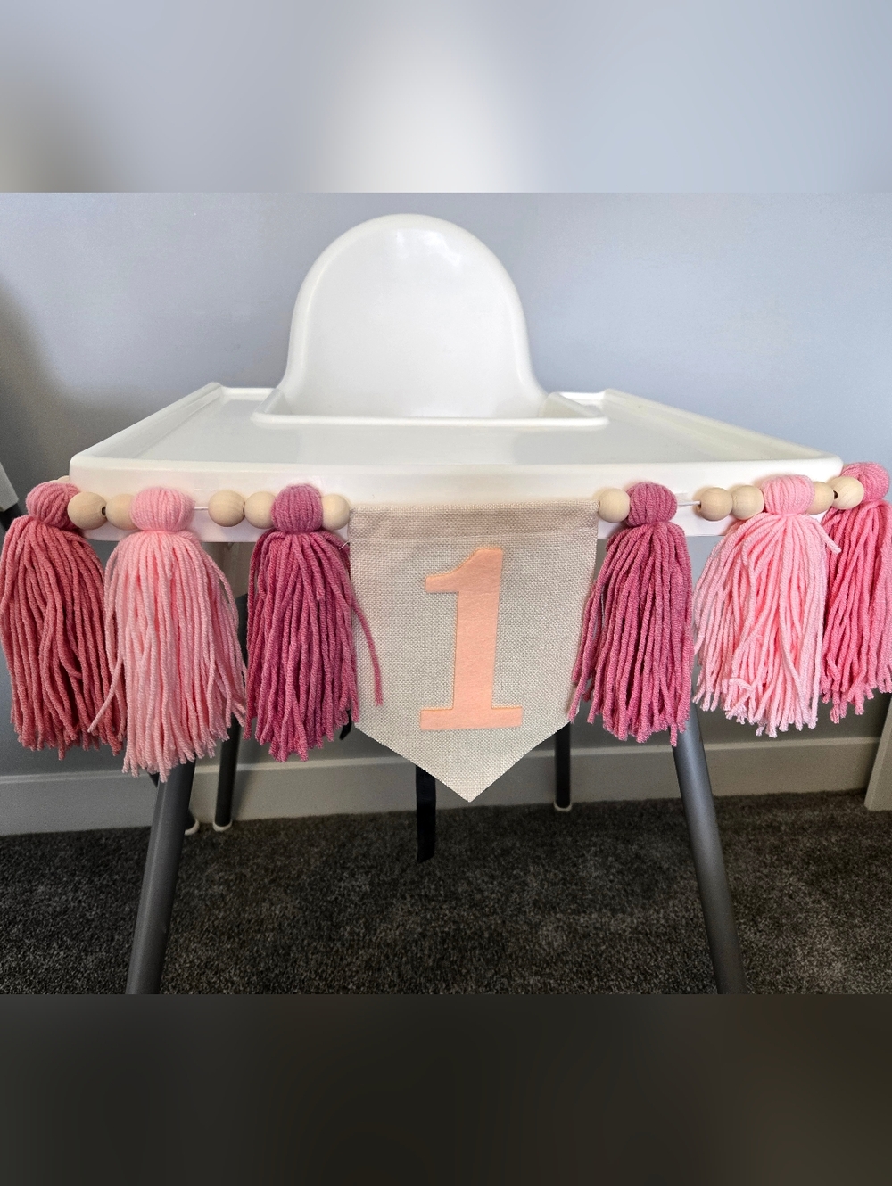 First Birthday High Chair Banner for girl